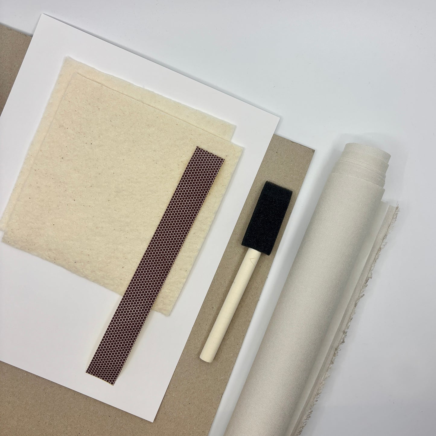 Supplies needed to complete cartonnage style finishes.