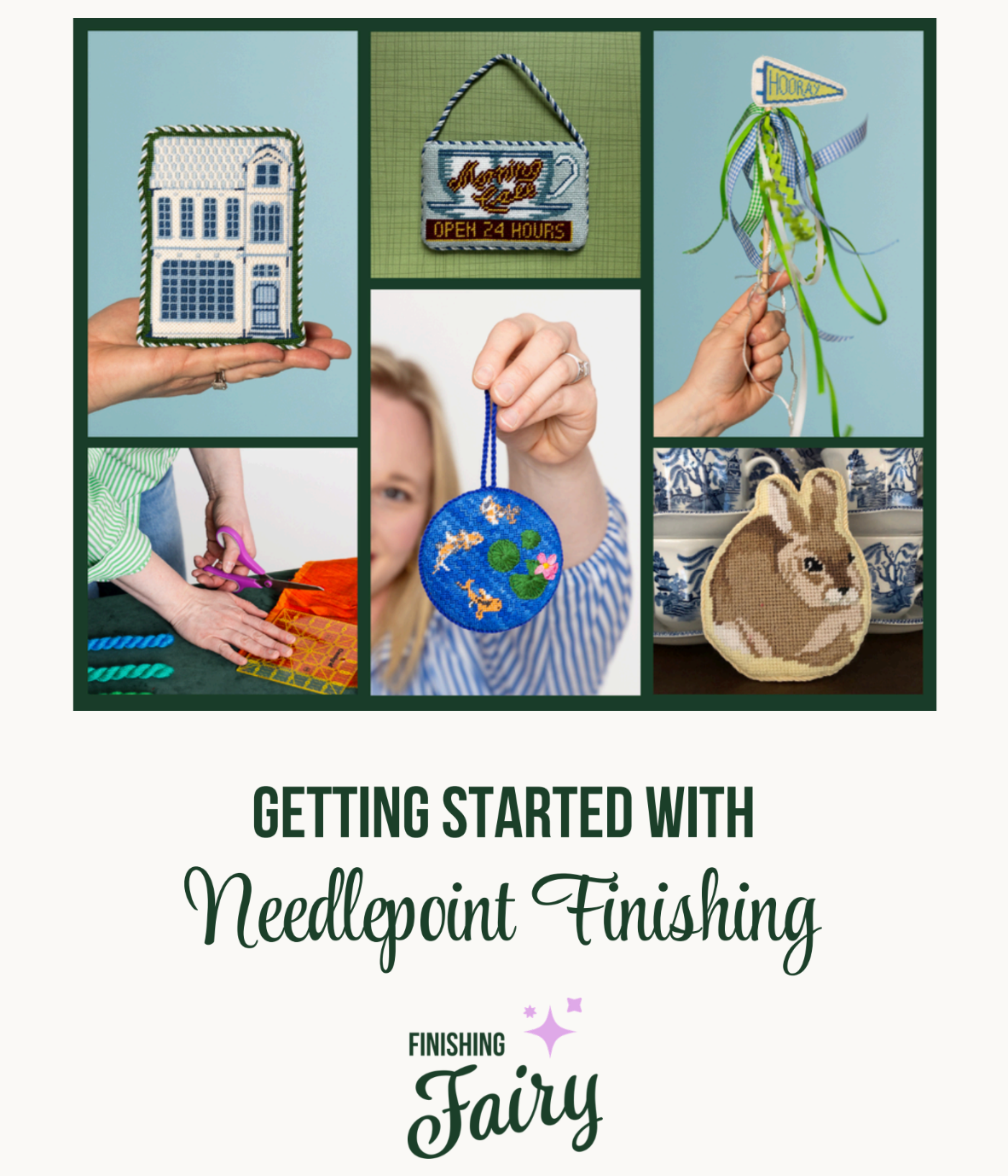 Free getting started with needlepoint finishing guide cover