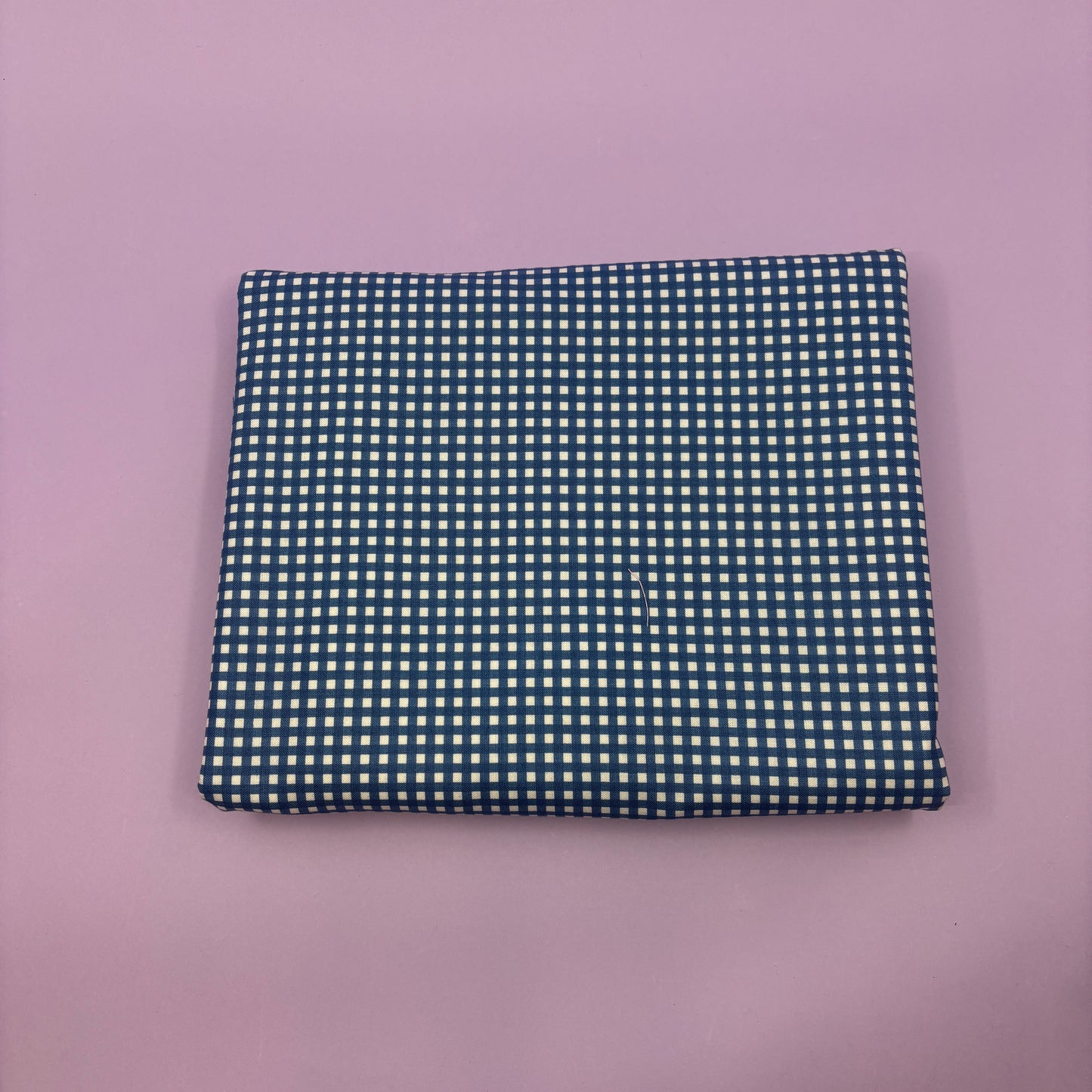 Gingham fabric cut for needlepoint finishing, 12 x 38 inches, shown flat in a classic check pattern ideal for ornament and standup backing