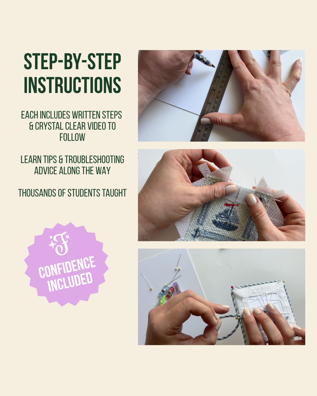 Needlepoint Finishing Rounds & Rectangles (Online Course)