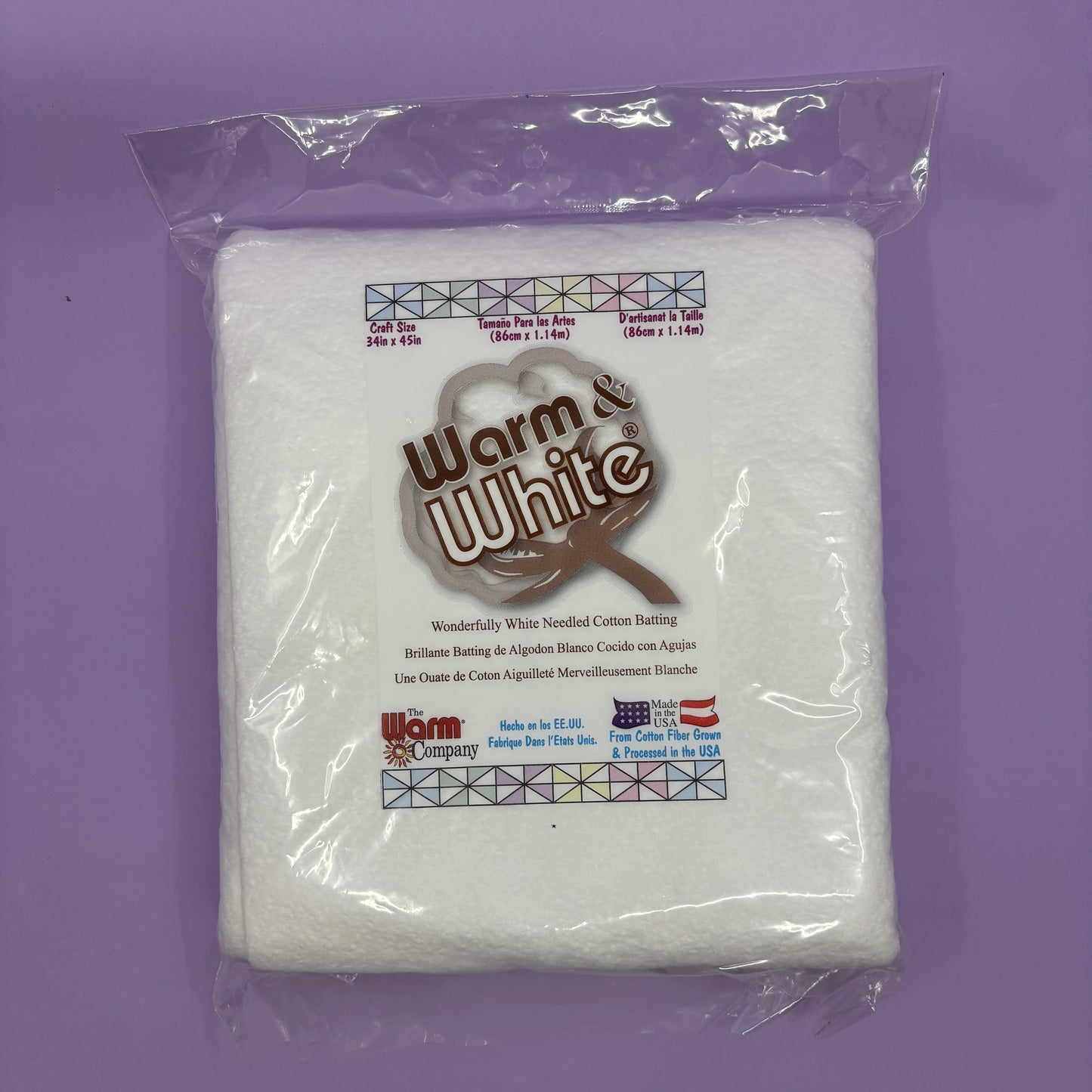 Pre-cut Warm and White cotton batting for needlepoint finishing, ideal for round ornaments, coasters, acrylic tray inserts, and standups