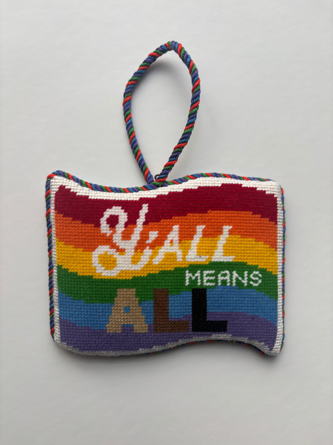 How to Add Cording Loops to Needlepoint Ornaments and Hanging Signs