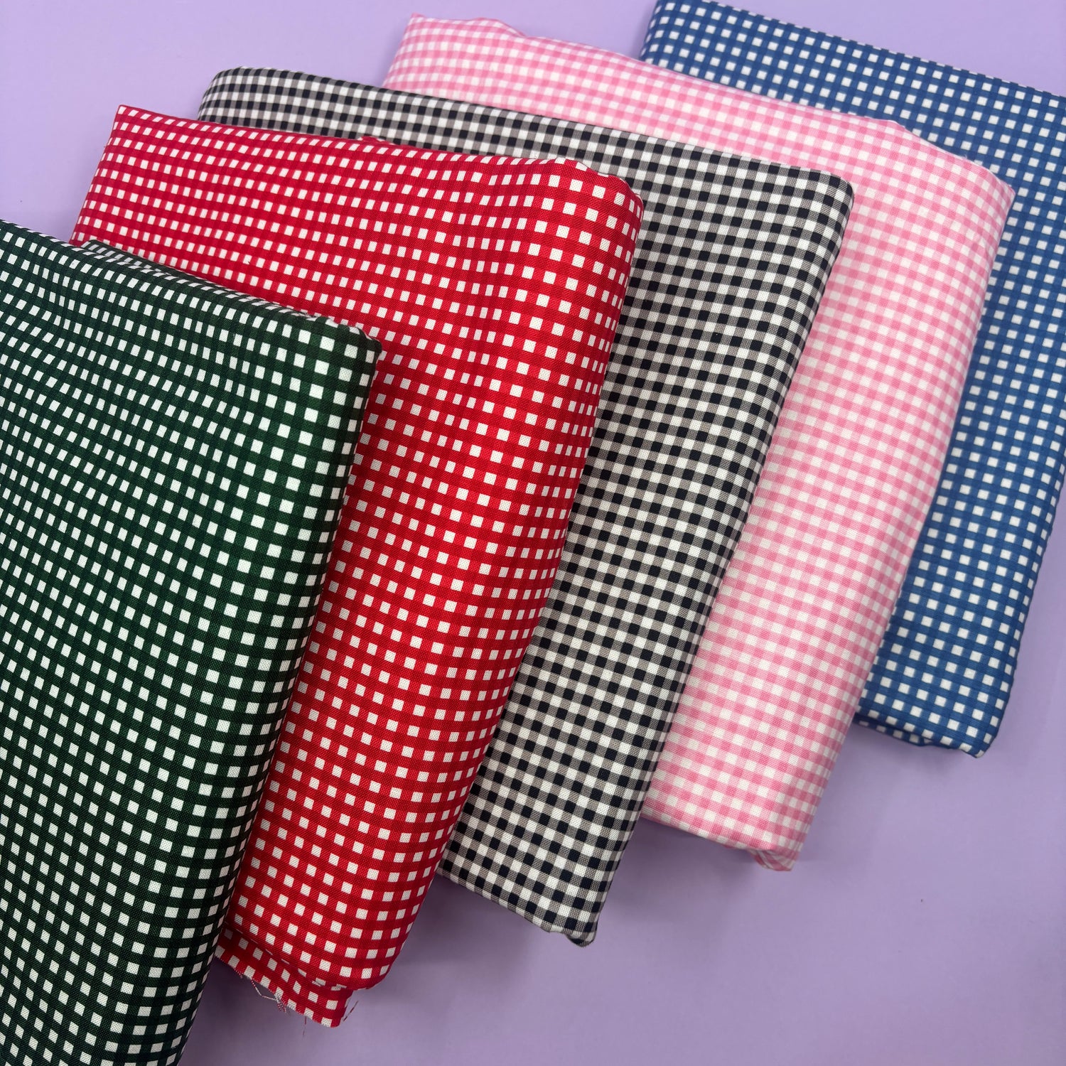 Gingham fabric cut for needlepoint finishing, 12 x 38 inches, shown flat in a classic check pattern ideal for ornament and standup backing