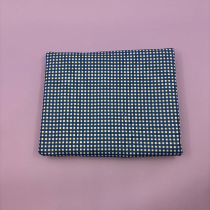 Gingham fabric cut for needlepoint finishing, 12 x 38 inches, shown flat in a classic check pattern ideal for ornament and standup backing