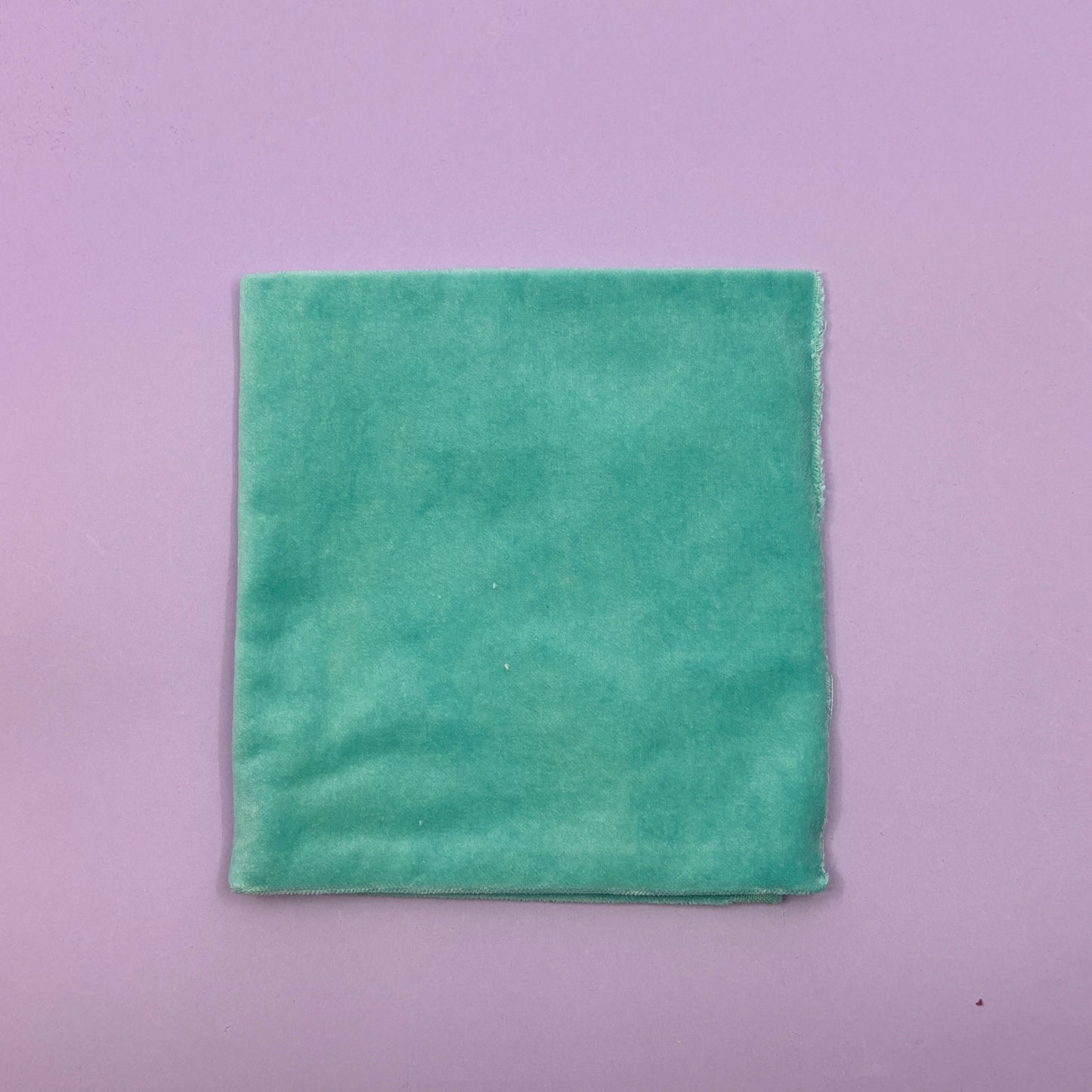 Hand dyed velveteen Fat Eighth by Lady Dot Creates, 18 x 10 inches, ideal for needlepoint ornament and standup backing. Sea Glass green color variation.