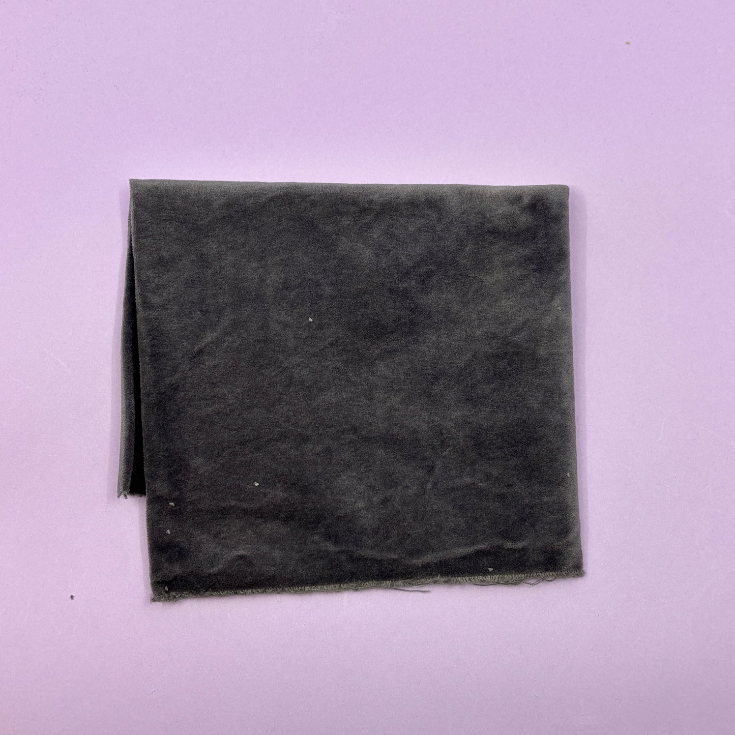 Hand dyed velveteen Fat Eighth by Lady Dot Creates, 18 x 10 inches, ideal for needlepoint ornament and standup backing. Dark Grey (Musket) color variation.