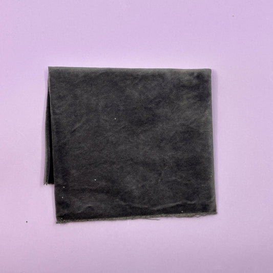 Hand dyed velveteen Fat Eighth by Lady Dot Creates, 18 x 10 inches, ideal for needlepoint ornament and standup backing. Dark Grey (Musket) color variation.