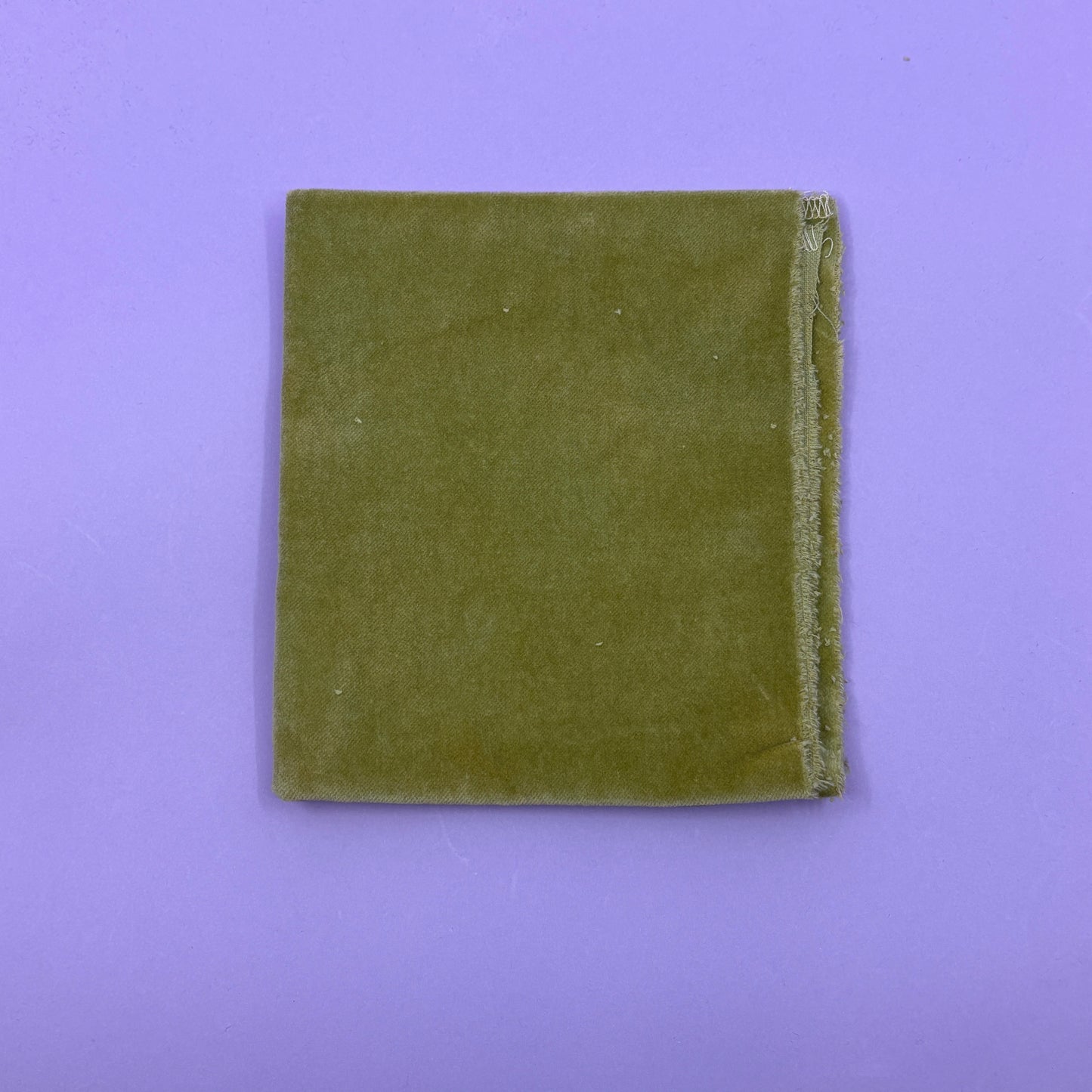Hand dyed velveteen Fat Eighth by Lady Dot Creates, 18 x 10 inches, ideal for needlepoint ornament and standup backing. Pea Pod green color variation.