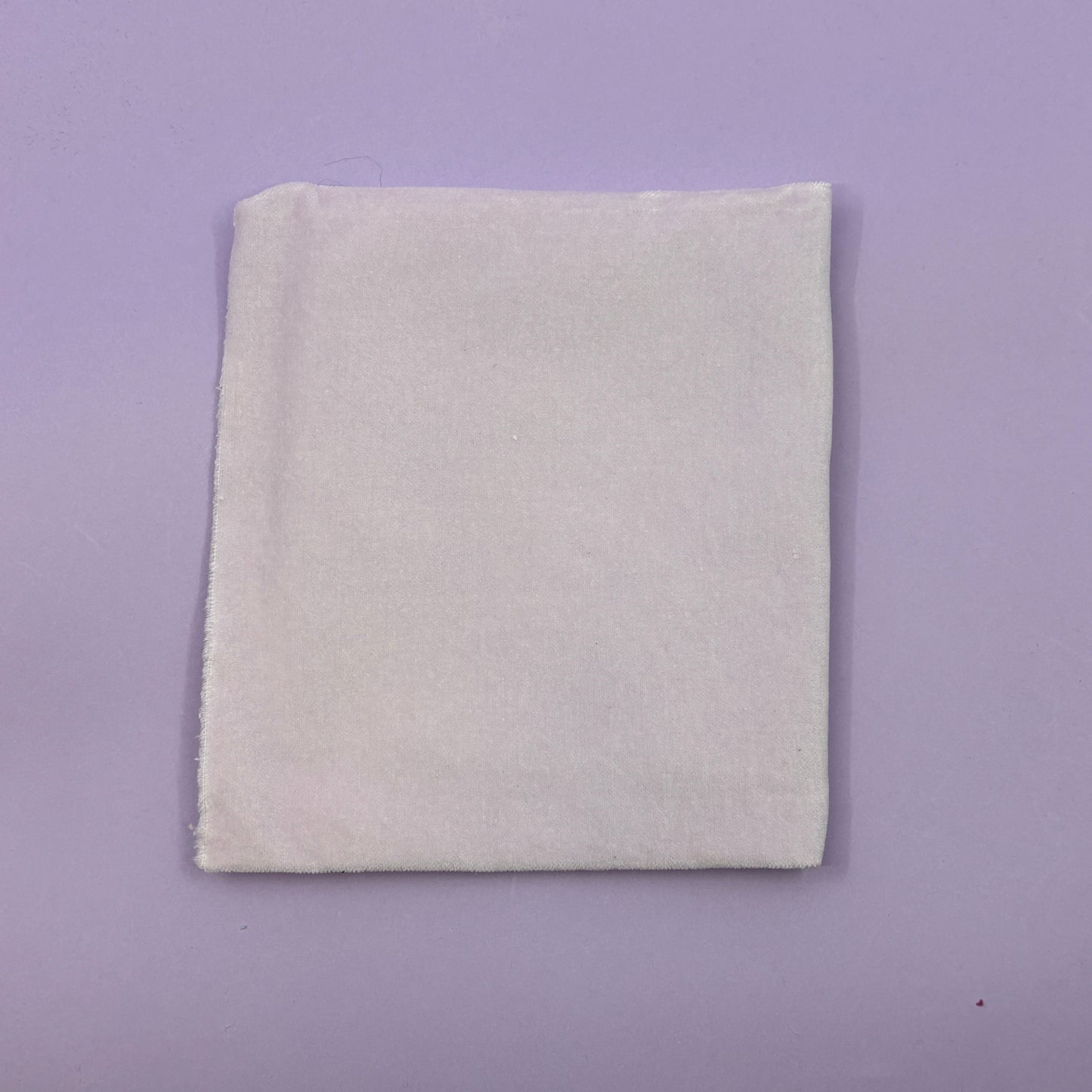Hand dyed velveteen Fat Eighth by Lady Dot Creates, 18 x 10 inches, ideal for needlepoint ornament and standup backing. Lilac color variation.