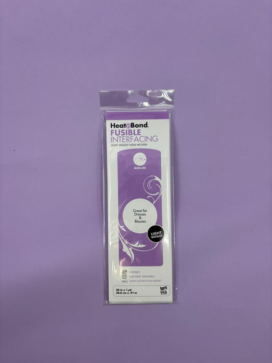 Pre-cut HeatnBond Lightweight Iron-On Fusible Interfacing for needlepoint finishing projects, iron-on, non-woven, and ready to use with cotton, gingham, and velveteen lining fabrics