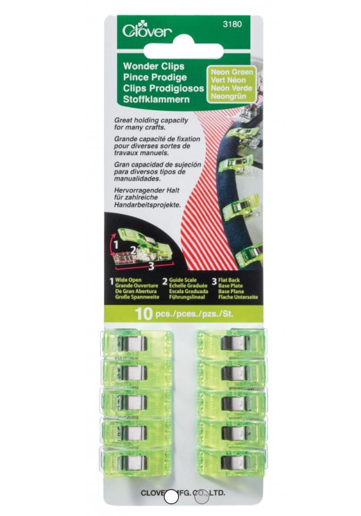 Wonderclips for needlepoint finishing, small strong clips used to hold front and back ornament pieces together during cording, available in Red, Green, or Multi colors